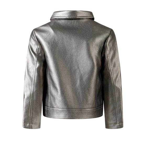 Minoti - Bikerjacke für Mädchen, Metallic (Silber) - Image 3