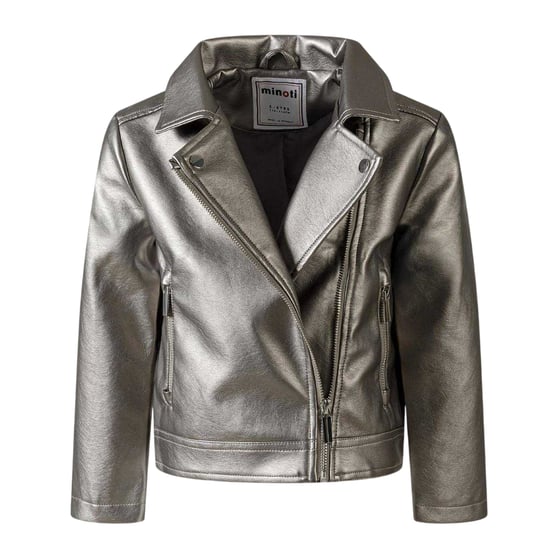 Minoti - Bikerjacke für Mädchen, Metallic (Silber) - Image 4
