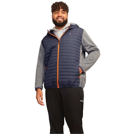 Jack And Jones - Steppjacke für Herren, Gerippter Ärmelaufschlag, Plus (Grau meliert) - Image 2