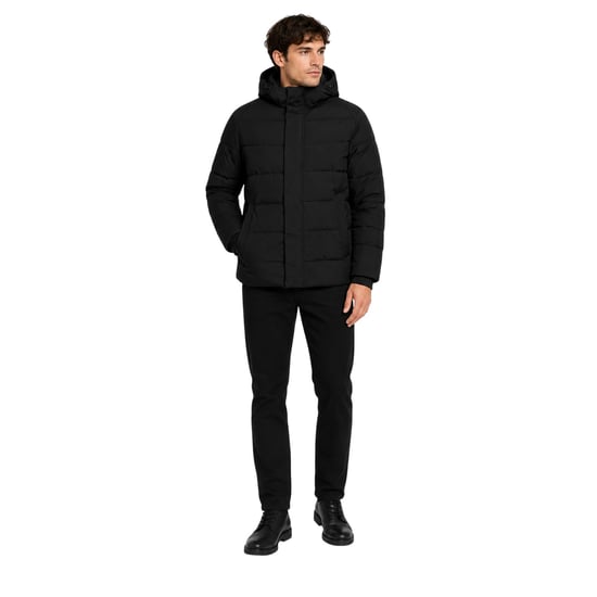 Jack And Jones - Steppjacke für Herren, mit Kapuze, gerippt (Schwarz) - Image 4