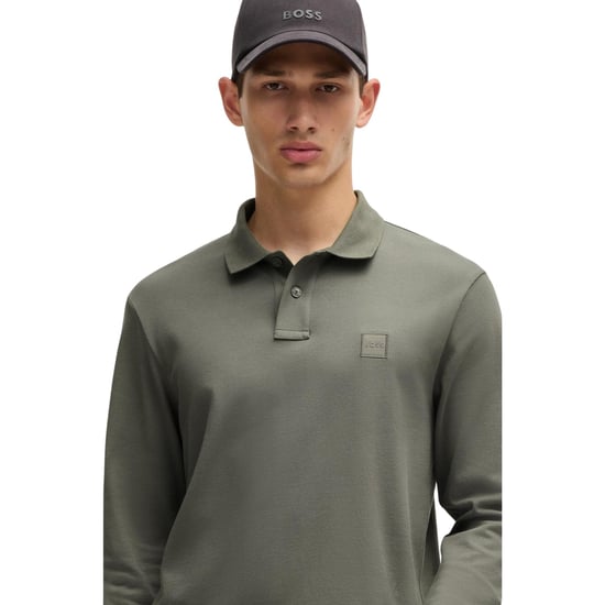 Boss - "Passerby" Poloshirt für Herren, Langärmlig (Grau) - Image 4