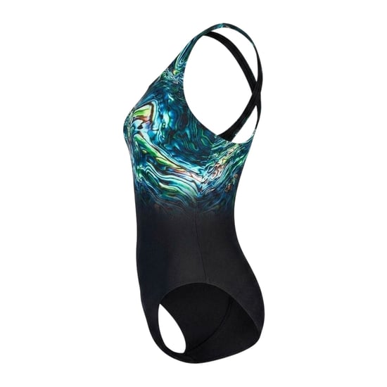 Speedo - "Placement Digital" Badeanzug für Damen (Schwarz/Blau) - Image 2