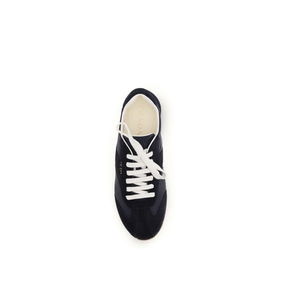 Prada Blaue Kalbsleder Bos Taurus Sportliche Sneakers - Image 4