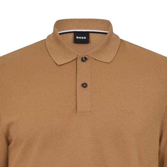 Boss - "Pallas" Poloshirt für Herren, Baumwolle (Dunkelbeige) - Image 3