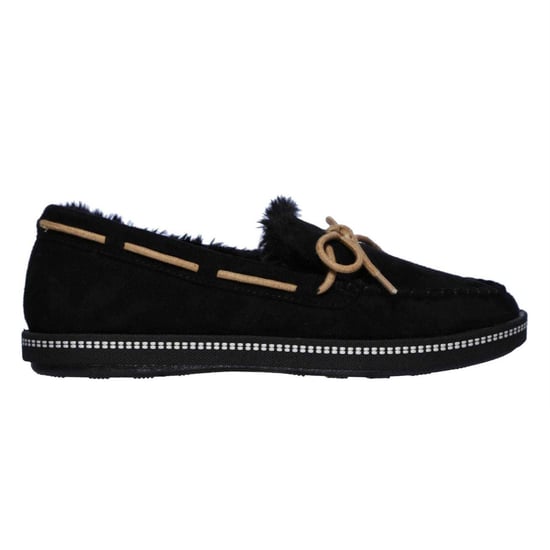 Skechers - "Cozy" Mokassin-Hausschuhe für Damen, Wildlederimitat, Flach (Schwarz) - Image 1