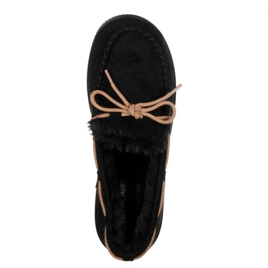 Skechers - "Cozy" Mokassin-Hausschuhe für Damen, Wildlederimitat, Flach (Schwarz) - Image 3