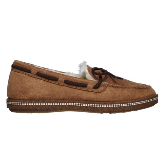 Skechers - "Cozy" Mokassin-Hausschuhe für Damen, Wildlederimitat, Flach (Kastanie) - Image 1