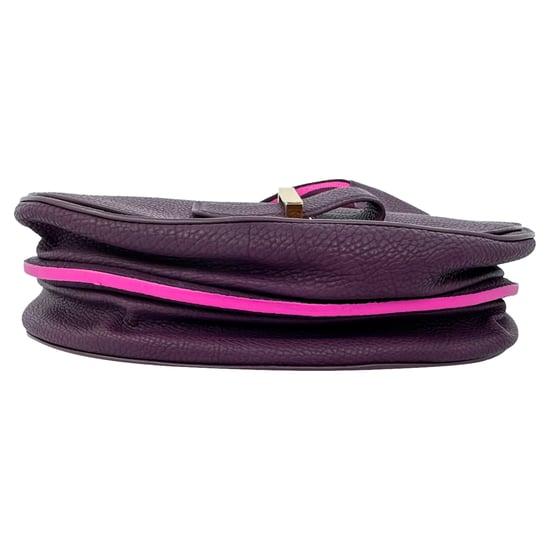 Delvaux Le Mutin Satteltasche aus violettem Kalbsleder - Image 6