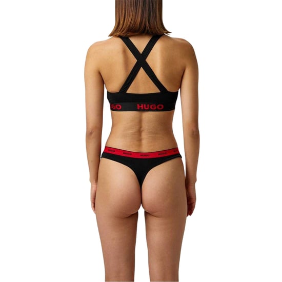 Hugo - Thong für Damen, Mittlere Bundhöhe, Regulär (Schwarz/Rot) - Image 2