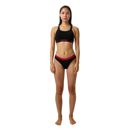 Hugo - Thong für Damen, Mittlere Bundhöhe, Regulär (Schwarz/Rot) - Image 3