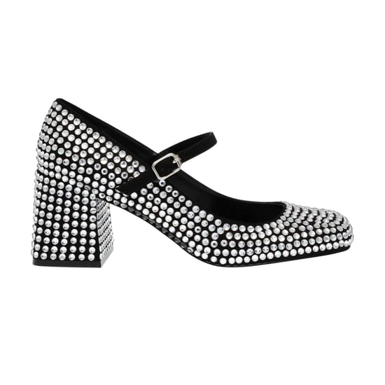 Steve Madden - Strass Riemchenschuhe für Damen, Leder, Blockabsatz (Silber) - Image 1