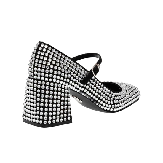 Steve Madden - Strass Riemchenschuhe für Damen, Leder, Blockabsatz (Silber) - Image 2