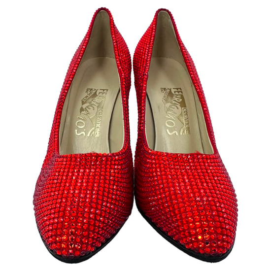 Salvatore Ferragamo Pre-owned (1960) Pumps mit Kristallverzierung aus Satin - Rot - Image 2