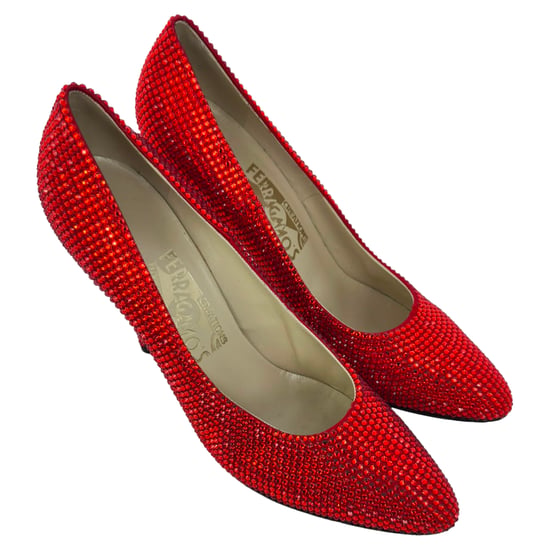 Salvatore Ferragamo Pre-owned (1960) Pumps mit Kristallverzierung aus Satin - Rot - Image 5