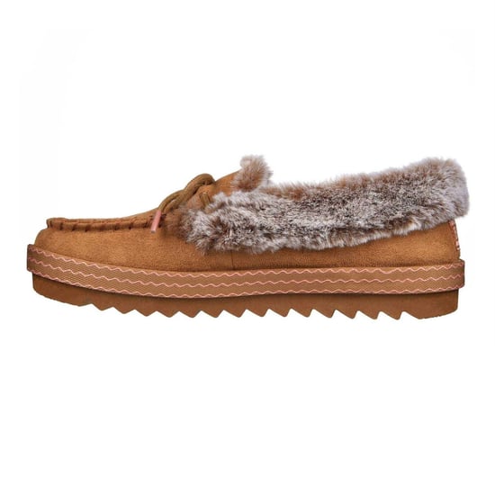 Skechers - "Cozy Kiss" Mokassin-Hausschuhe für Damen, Leder, Flach (Kastanie) - Image 2