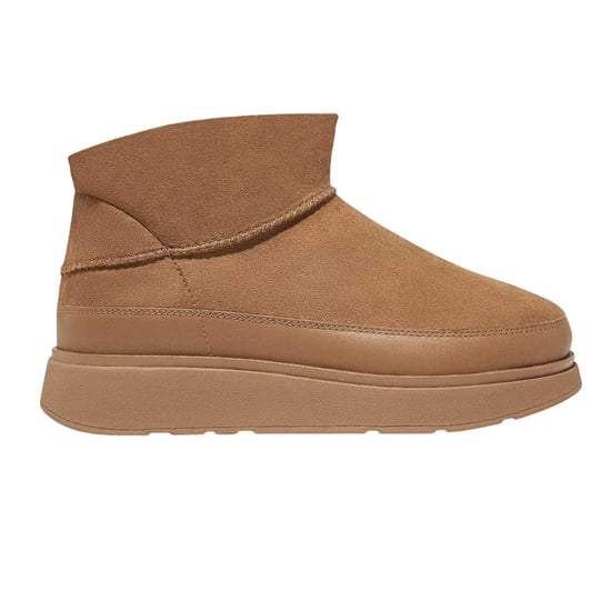 Fit Flop - Stiefel für Damen, Leder, flach geformter Absatz (Hellbraun) - Image 1