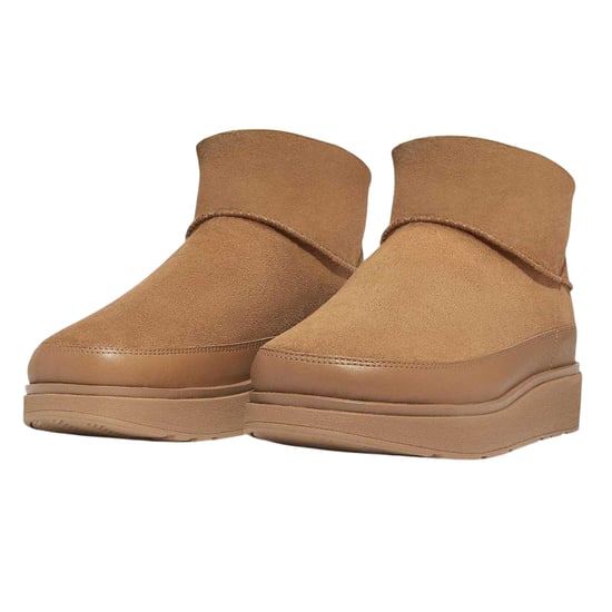 Fit Flop - Stiefel für Damen, Leder, flach geformter Absatz (Hellbraun) - Image 3