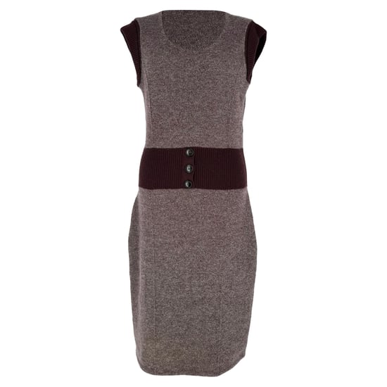 Christian Dior Strick-Midikleid aus burgunderroter Wolle - Image 1