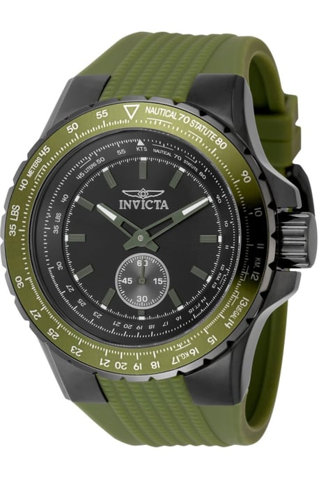 Invicta Aviator 49311 Herrenuhr - Quarzwerk - Edelstahl mit schwarzem Zifferblatt - 50 mm - Image 1