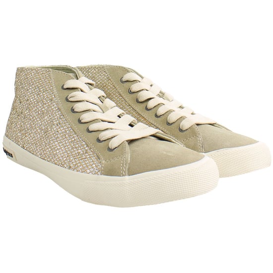 Seavees California Special Nova Glitzer Damen Beige Plimsolls - Image 2