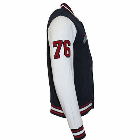 Majestic Athletics Baseball Herren Bomberjacke Navy/Weiß - Image 2