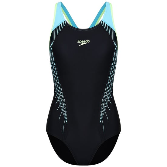 Speedo Fit Laneback Damen Schwimmanzug Schwarz/Blau - Image 1