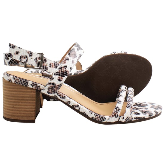 Vionic Paula geprägte Leopard Damen Weiße/Braune Absatzsandalen - Image 4
