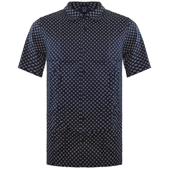 Ted Baker Forter Herren Navy Geo-Muster Hemd - Image 1
