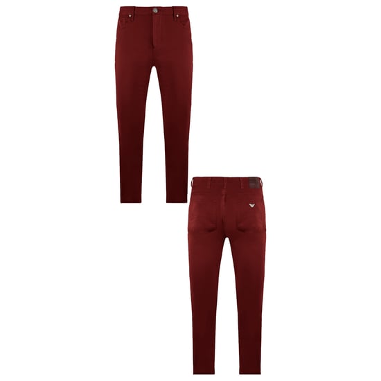 Armani Jeans J06 Slim Fit Herren Hose in Burgunderrot - Image 3