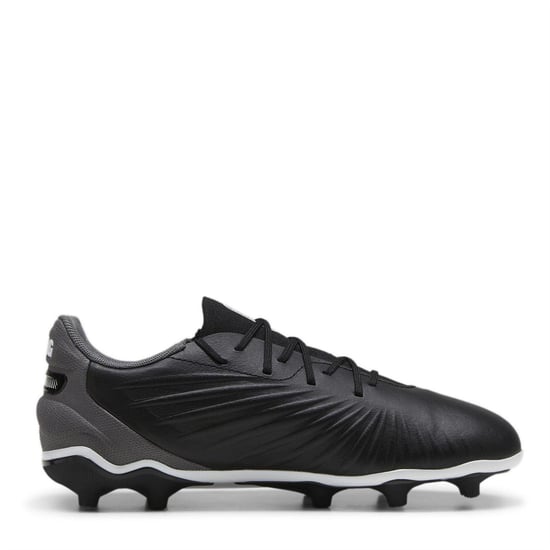 Puma - "King Match" Fußballschuhe mit festem Boden für Kinder (Schwarz/Weiß) - Image 4
