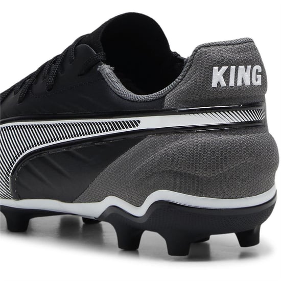 Puma - "King Match" Fußballschuhe mit festem Boden für Kinder (Schwarz/Weiß) - Image 5