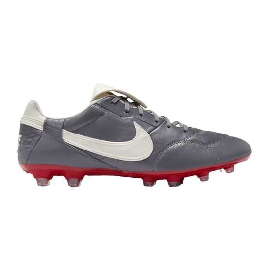 Nike - "Premier 3" Klassisch Fußballschuhe mit festem Boden für Herren, Leder (Grau/Rot) - Image 1