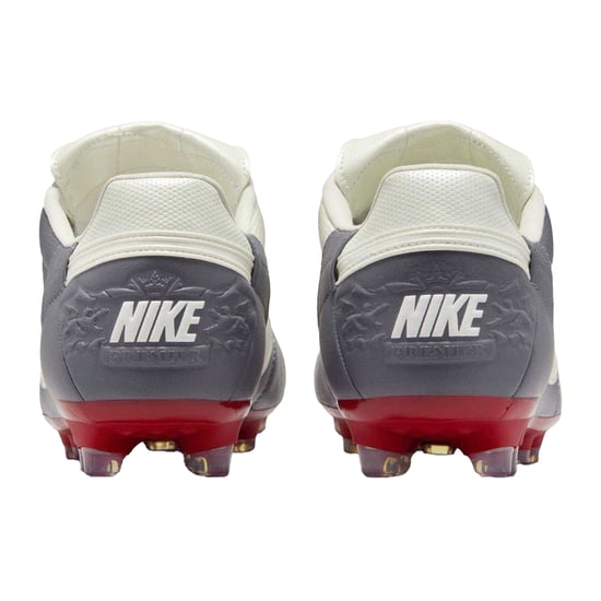 Nike - "Premier 3" Klassisch Fußballschuhe mit festem Boden für Herren, Leder (Grau/Rot) - Image 2