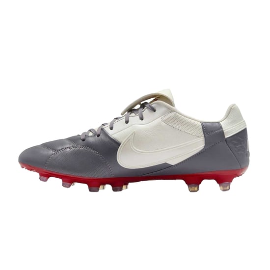 Nike - "Premier 3" Klassisch Fußballschuhe mit festem Boden für Herren, Leder (Grau/Rot) - Image 3
