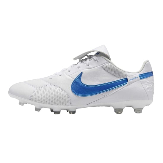 Nike - "Premier 3" Klassisch Fußballschuhe mit festem Boden für Herren, Leder (Weiß/Blau) - Image 2