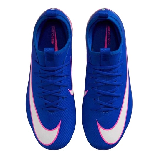 Nike - "Mercurial" Fußballschuhe mit festem Boden für Kinder (Blau/Weiß/Pink) - Image 4