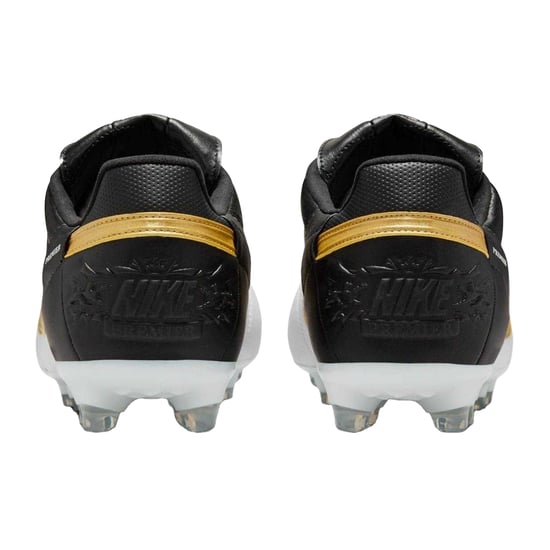 Nike - "Premier 3" Klassisch Fußballschuhe mit festem Boden für Herren, Leder (Weiß/Schwarz/Gold) - Image 2