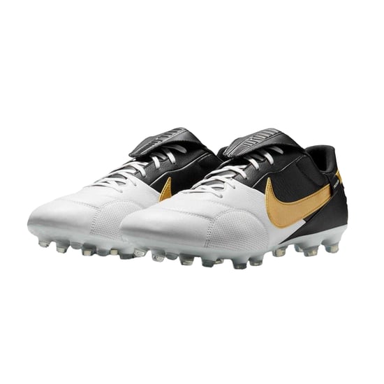 Nike - "Premier 3" Klassisch Fußballschuhe mit festem Boden für Herren, Leder (Weiß/Schwarz/Gold) - Image 5