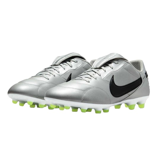 Nike - "Premier 3" Klassisch Fußballschuhe mit festem Boden für Herren, Leder (Silber/Schwarz) - Image 5
