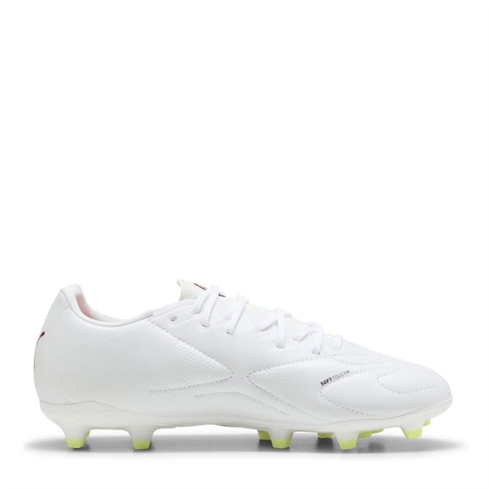 Puma - "King Match" Fußballschuhe mit festem Boden für Kinder (Weiß/Gelb) - Image 4