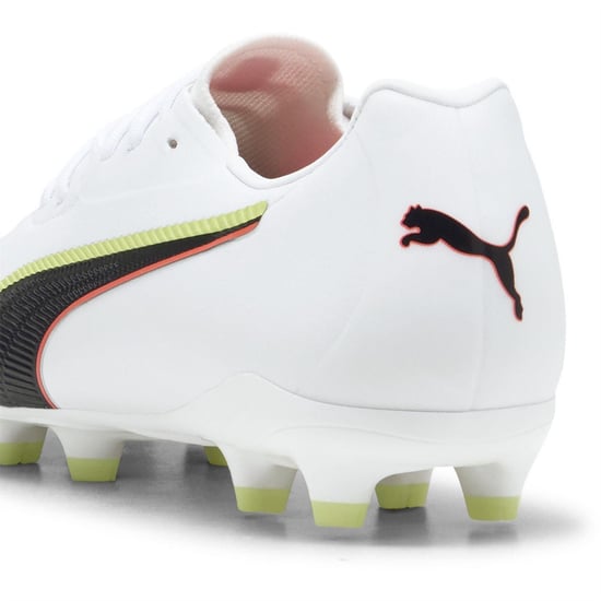 Puma - "King Match" Fußballschuhe mit festem Boden für Kinder (Weiß/Gelb) - Image 5