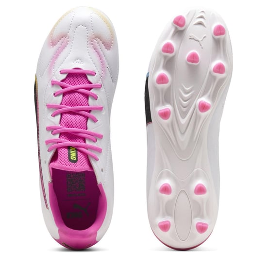 Puma - "King Match" Fußballschuhe mit festem Boden für Kinder (Pink) - Image 3