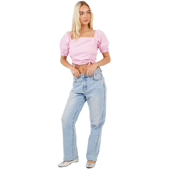 Brave Soul - Kurzes Top für Damen, Puffärmel (Pink) - Image 4