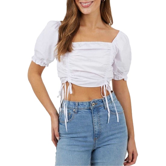 Brave Soul - Kurzes Top für Damen, Puffärmel (Weiß) - Image 1