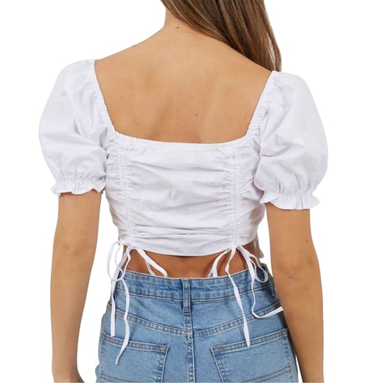 Brave Soul - Kurzes Top für Damen, Puffärmel (Weiß) - Image 2