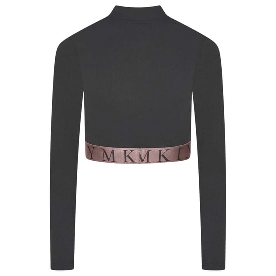 Gym King - "Impact" Kurzes Top für Damen, mit halbem Reißverschluss (Schiefer/Pfirsich) - Image 2