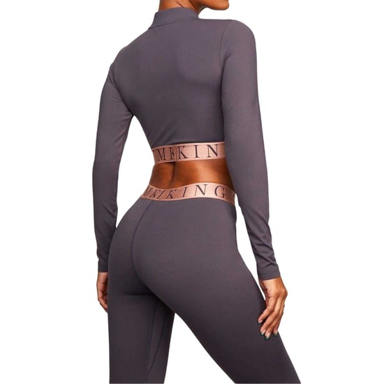 Gym King - "Impact" Kurzes Top für Damen, mit halbem Reißverschluss (Schiefer/Pfirsich) - Image 5