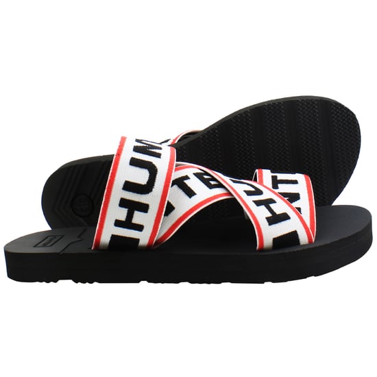 Hunter Elastische Crossover Logo Damen Weiße Zehentrenner - Image 4