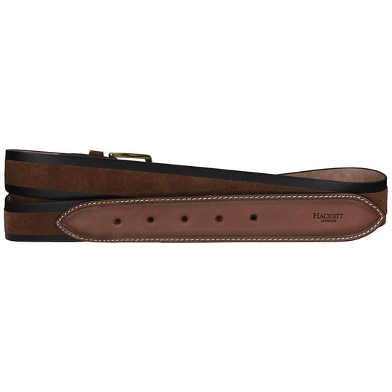 Hackett Inlay Leder Wildleder Herren Gürtel Braun - Image 2