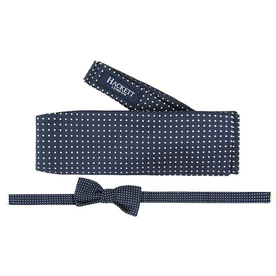 Hackett London bedruckte Seiden Herren dunkelblaue Fliegen - Image 1